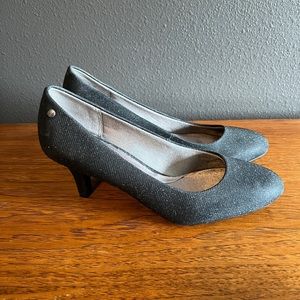 Glittery black heels